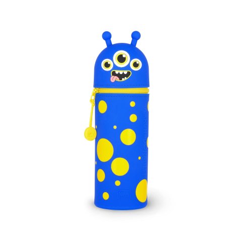 Legami pencil case and pen holder, silicone ø 6.3 cm, h = 18.5 cm, monster
