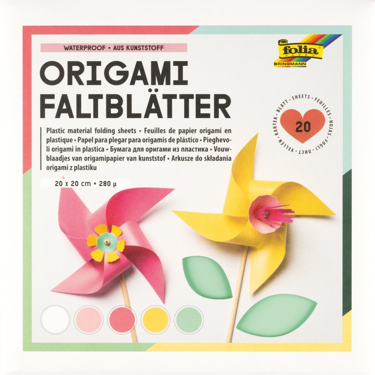Origami Faltblätter, Kunststoff
