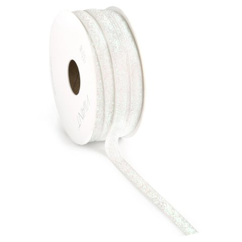 Velvet ribbon Glitter Spark w = 9 mm, l = 15 m, 100 % polyester, iridescent