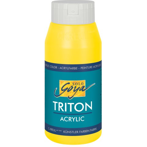 Kreul Solo Goya acrylic paint Triton Bottle 750 ml, real yellow light (01)