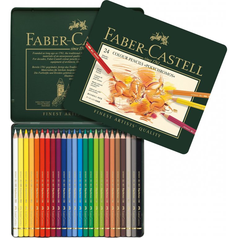Lápiz de color Faber-Castell Polychromos, set de 24 unidades