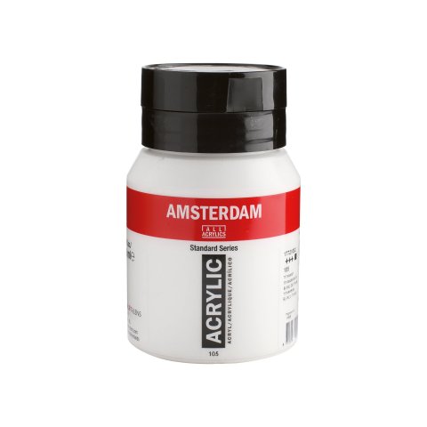 Royal Talens Acrylic Paint Amsterdam Standard Series Dosing bottle 500 ml, titanium white (105)
