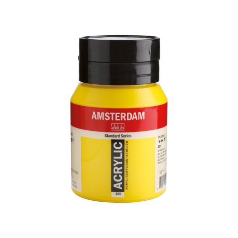 Royal Talens Acrylfarbe Amsterdam Standard Series Dosierflasche 500 ml, Azogelb hell (268)
