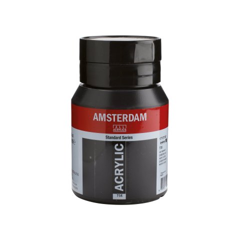 Royal Talens Acrylfarbe Amsterdam Standard Series Dosierflasche 500 ml, Oxidschwarz (735)