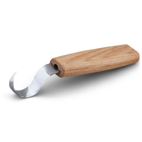 Beavercraft coltello da intaglio a cucchiaio Ø lama 25 mm, mano destra, manico in frassino