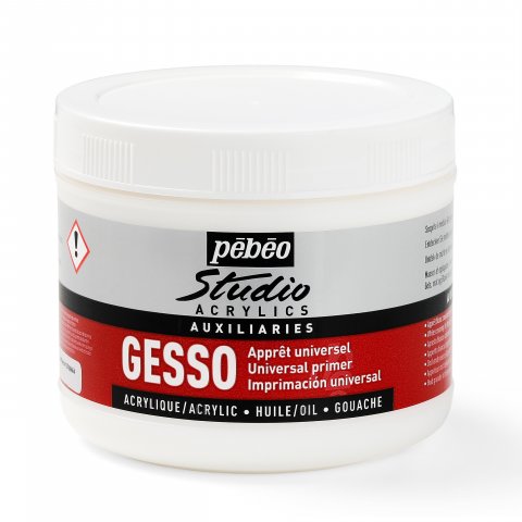 Pebeo auxiliary for Studio Acrylics gesso, white, plastic jar 500 ml