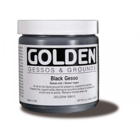 Golden Gesso Kunststoffflasche 237 ml, schwarz (3560)