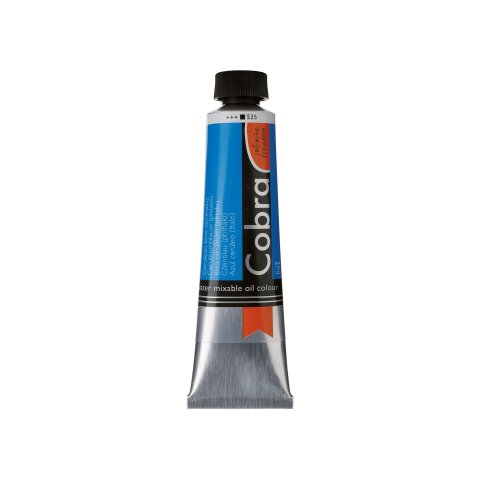 Royal Talens water-miscible oil paint Cobra 40 ml tube, cerulean blue (phthalo) (535)