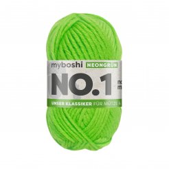 Myboshi Wolle No.1, Neon 55 m, 70 % Polyacryl + 30 % Merino, neongrün (184)