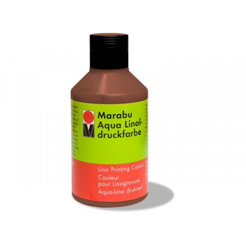 Marabu Linoldruckfarbe Aqua Kunststoffflasche 250 ml, mittelbraun