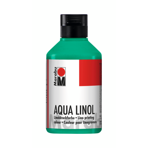 Marabu Linoldruckfarbe Aqua Kunststoffflasche 250 ml, blaugrün