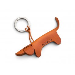 Fabriano key pendant, leather animals incl. Keyring, dog
