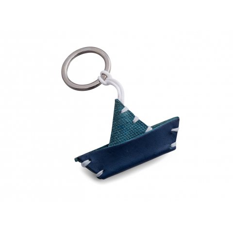 Fabriano key pendant, leather animals incl. Key ring, Boat