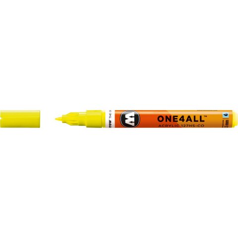 Marcador de pintura Molotow One4all 127HS-CO Ancho de línea 1,5 mm, fluorescente amarillo neón (220)