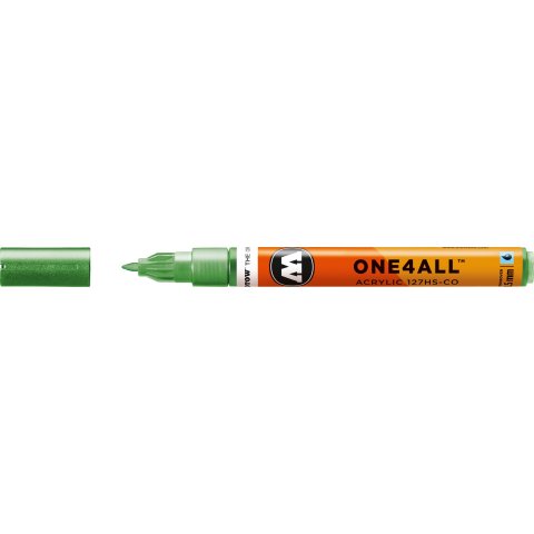 Marcador de pintura Molotow One4all 127HS-CO Ancho de línea 1,5 mm, verde claro metálico (226)