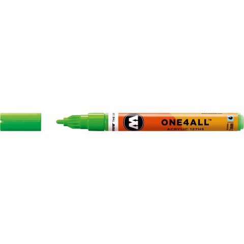 Rotulador Molotow One4all 127HS stroke width 2 mm, neon green fluorescent (219)