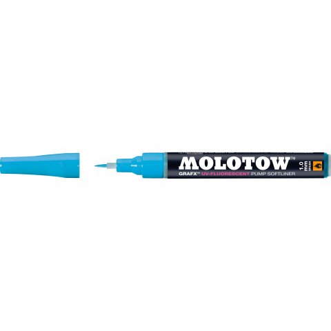 Molotow GRAFX Softliner fluorescente Larghezza linea 1 mm (pennello), blu (UV01)