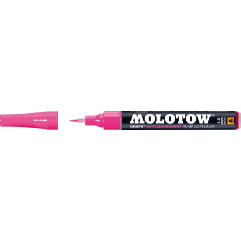 Molotow GRAFX Softliner fluorescente Larghezza linea 1 mm (pennello), rosa (UV05)