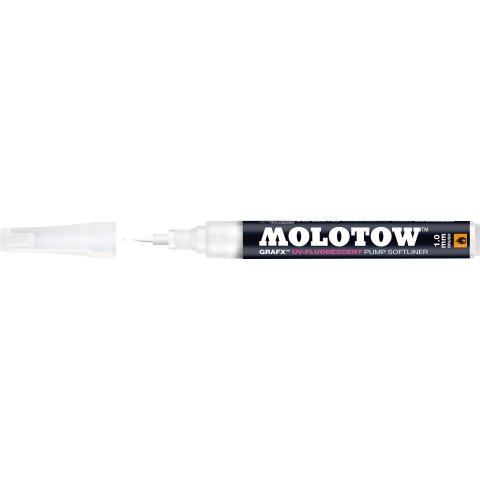 Molotow GRAFX Softliner fluorescente Larghezza linea 1 mm (pennello), blu invisibile (UV06)