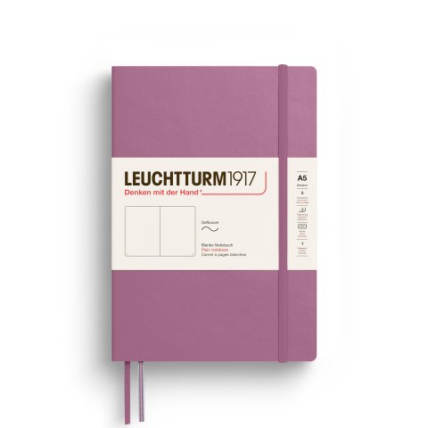 Leuchtturm notebook softcover Thinking ahead A5, Medium, blank, 123 pages, dusty rose