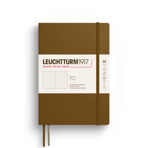 Leuchtturm notebook softcover Thinking ahead A5, Medium, dot-checked, 123 pages, spice brown