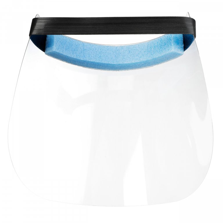 Gesichtsschild aus recyceltem PET, transparent