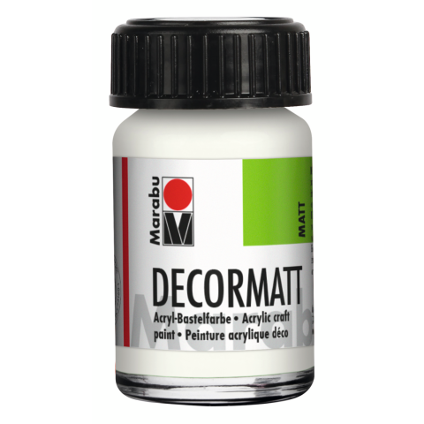 Marabu Decormatt Acryl Glas 15 ml, weiß (070)