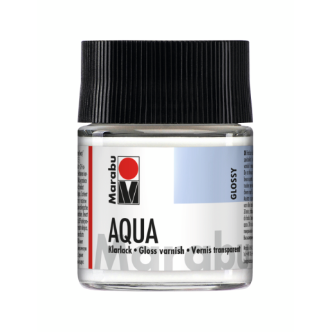 Marabu aqua-Lack, incolore Vetro 50 ml, lacca trasparente (lucido)