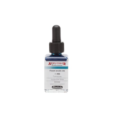 Schmincke Aero Color Professional acrylic ink 28 ml, turquoise-blue (406)
