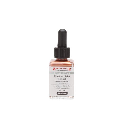 Schmincke Acryltusche Aero Color Professional 28 ml, Metallic, brilliant bronze (916)