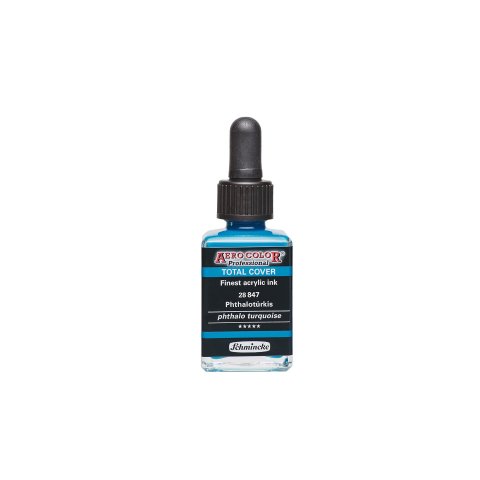 Schmincke Aero Color Professional acrylic ink 28 ml, Total cover, phthalo turquoise (847)