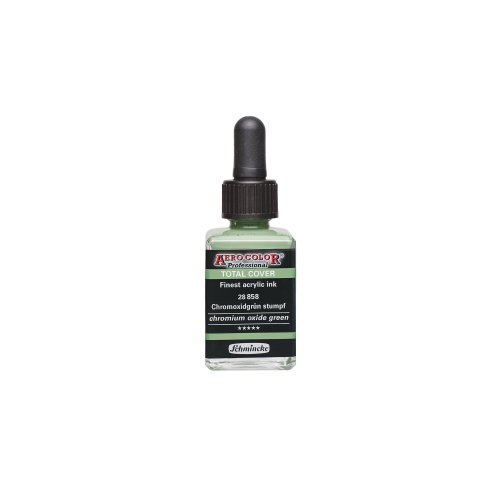Tinta de maquillaje Aero Color Professional 28 ml, Cubierta total, óxido de cromo verde romo (858)