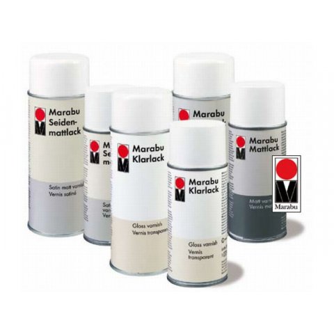 Spray transparente Marabu, incoloro Resistente a los rayos UV, lata 150 ml, laca transparente (brillante)