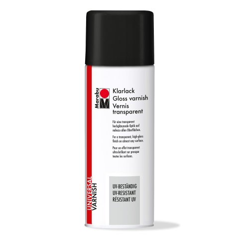 Marabu Transparent Spray, colourless UV resistant, can, 150 ml, clear varnish (glossy)