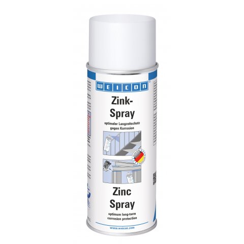 Weicon metal spray can, 400 ml, zinc spray, zinc grey, matte
