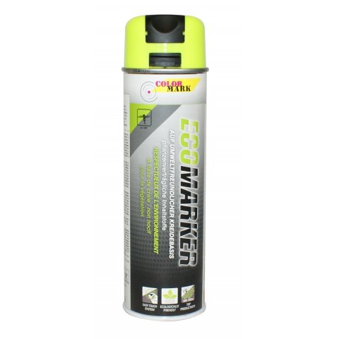 Colormark Ecomarker chalk spray can 500 ml, flourescent yellow (fluo yellow)