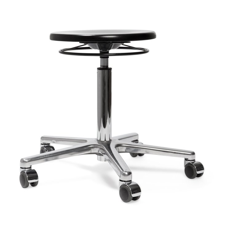 Modulor work stool, 470-660 x ø 350, black beech 