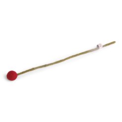 Gry & Sif, flores y ramas de fieltro, ø 3 cm, l = 30 cm, hecho a mano, rojo