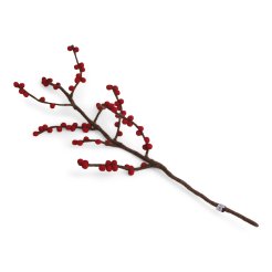 Gry & Sif, Filzblumen und -zweige, Beerenzweig, l = 60 cm, handgemacht, rot