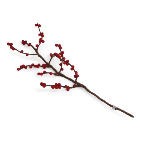 Gry & Sif, felt flowers and branches Berry branch, l = 60 cm, handmade, red