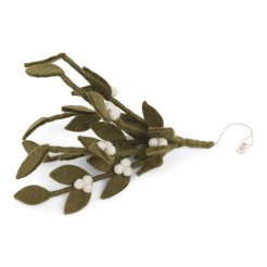Gry & Sif, flores y ramas de fieltro, Muérdago, 25 cm, hecho a mano, amarillo