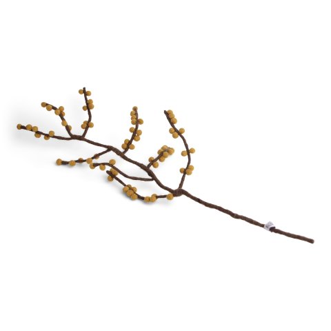 Gry &amp; Sif, felt flowers and branches Berry branch, l = 60 cm, handmade, yellow