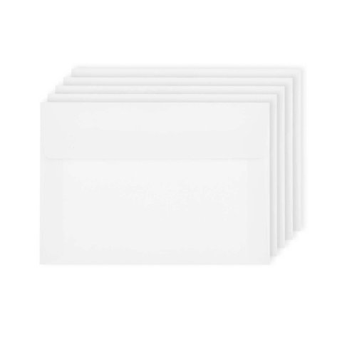 Paper Poetry Luxury DIN B6 Kuverts haftklebend Hochformat, 176 x 125, 5 Stück, 01 weiß