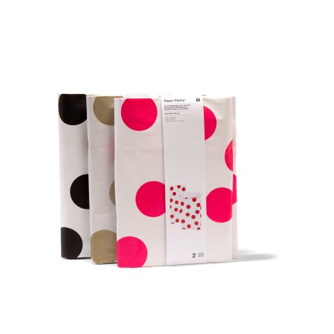 Paper Poetry flat bottom bag, dotted L Set of 2, 60 x 28 x 17 cm, black/white