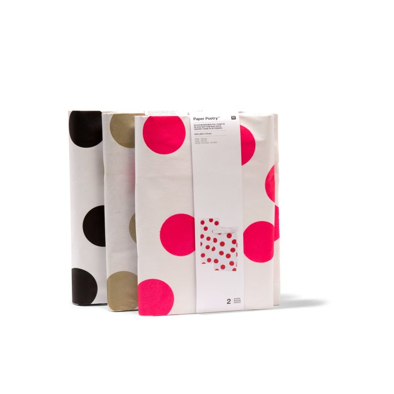 Paper Poetry flat bottom bag, dotted L