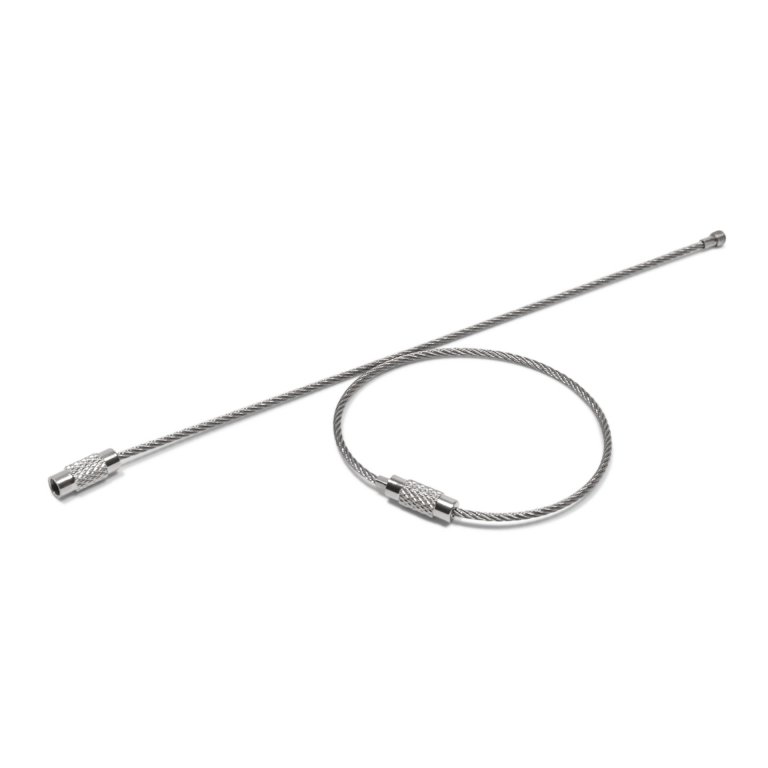 Wire loop with screw fastener at ends, stainless steel