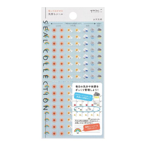 Midori Sticker 85 x 178 mm, Feelings Weather
