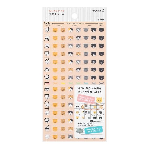 Midori Sticker 85 x 178 mm, Feelings Cat