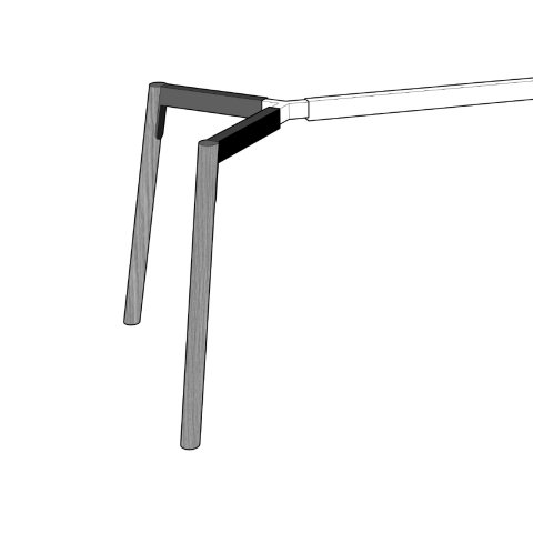 Modulor Tischgestell Y 2 Beine, ES10°, rund ø 45mm,710mm, Eiche