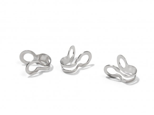 Tornillos de ojo para cadenas de bolas, niquelados